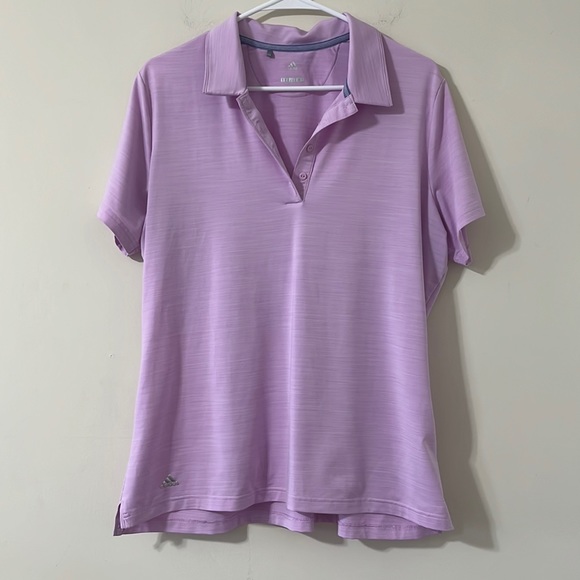Adidas Ultimate Purple Short Sleeve Button Down Polo Shirt Size XL - Picture 2 of 8